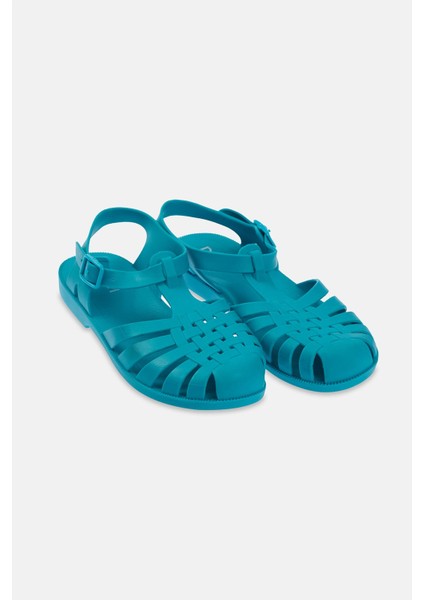 Turkuaz Kadın Bantlı Mat Jelly Sandalet