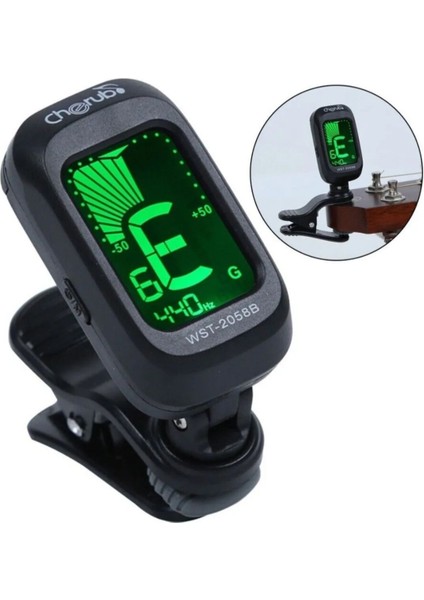 Dijital Akord Aleti Tuner Siyah Mandal Tip, T-2058B, Musedo