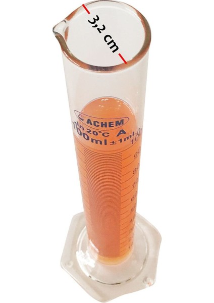 100ML Uzun Cam Mezür Renkli Skala, Hassas Ölçüm Içindir