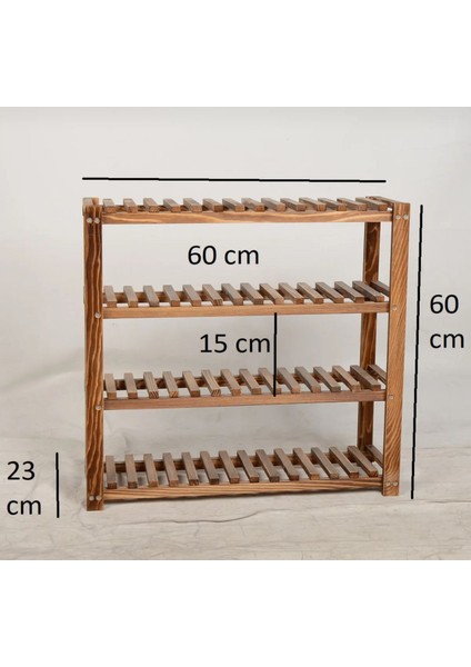 4 Katlı Masif Ahşap Ayakkabılık Ahşap Ayakkabı Rafı 60X60 modelleri