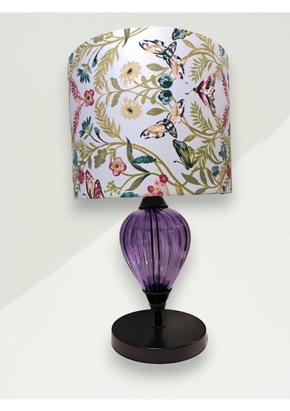 Mavi Abajur, Şık ve Modern Dekoratif Lamba, Ev ve Ofis Kullanımı Için Ideal