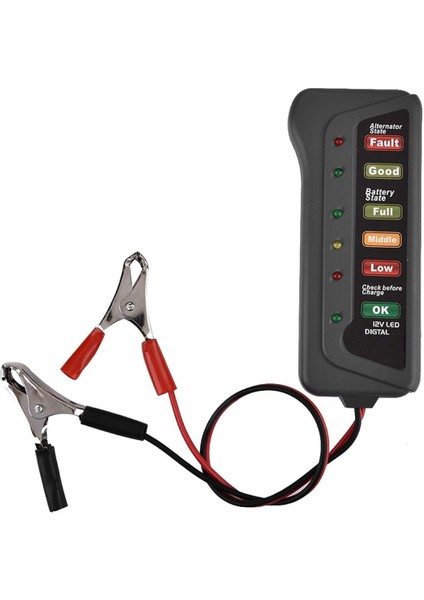 12V Dijital Akü Test Cihazı LED Göstergeyle Akü Durumu Ölçüm Aracı