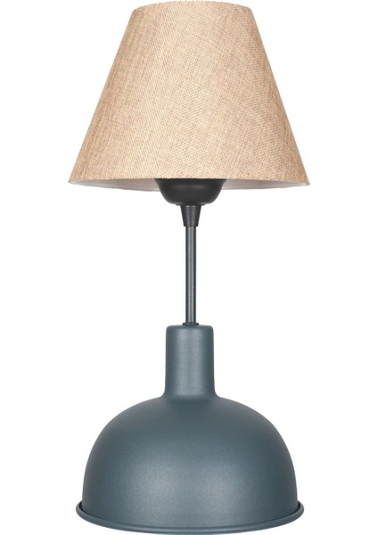 Modern Tasarım Antrasit Başlıklı Kahverengi Masa ve Gece Lambası