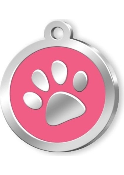 Mineli Seri Pati Desenli Pembe Künye, Sevimli ve Şık Evcil Hayvan Kimliği