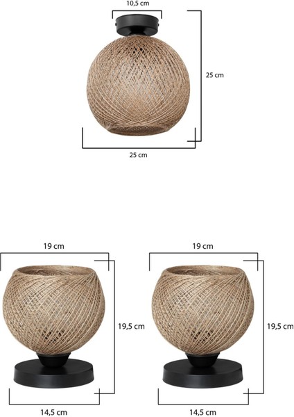 Kahverengi Yatak Odası Aydınlatma Seti, Abajur ve Avize Şık Tasarım modelleri