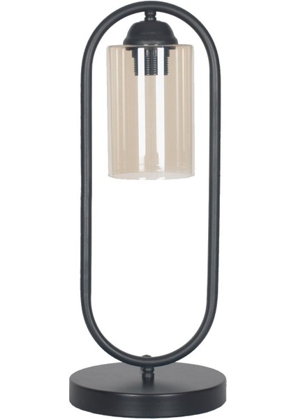 Modern Siyah Bal Camlı Masa ve Gece Lambası, Şık ve Kullanışlı Aydınlatma.