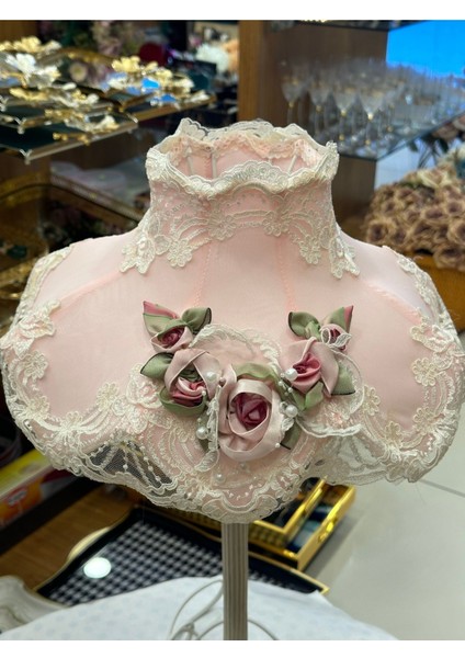 Pembe Dantelli Dekoratif Abajur, Şık ve Zarif Tasarım fiyatları