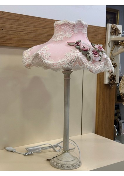 Pembe Dantelli Dekoratif Abajur, Şık ve Zarif Tasarım modelleri