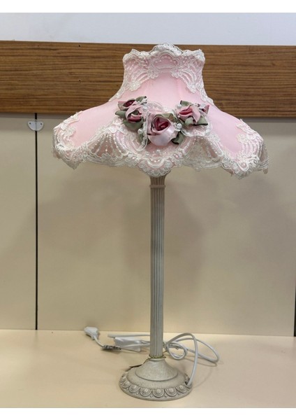 Pembe Dantelli Dekoratif Abajur, Şık ve Zarif Tasarım indirimleri