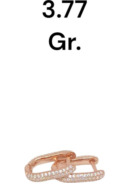 Taşlı Rose Kaplama 925 Ayar Gümüş Halka Küpe fiyatları