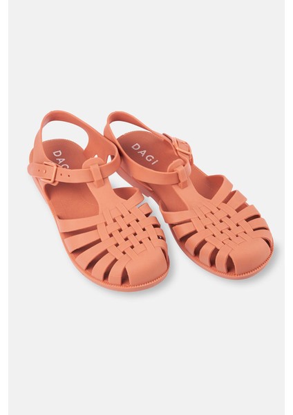 Kiremit Kadın Bantlı Mat Jelly Sandalet