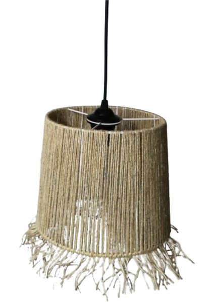 Haki Renkli Jüt Ip Örme Modern Avize Tasarımı fırsatları