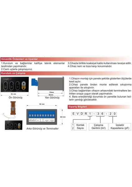Kapasitif Gerilim Ölçer, 1 Kv-52 Kv, Yüksek Hassasiyetli ve Dayanıklı Ölçüm Cihazı
