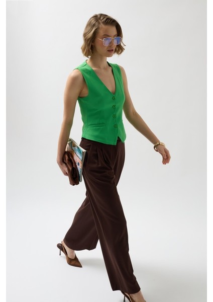 Düğme Detay Yelek modelleri