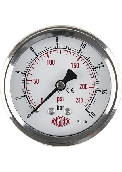 Ø63 mm Kuru Arka Tip Vakummetre ve Vakumölçer, Vakum Saati