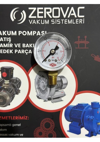 Ø40 mm Çaplı, Alttan Bağlantılı, Kuru Tip Manometre, 0-1 Bar Ölçüm Aralığı