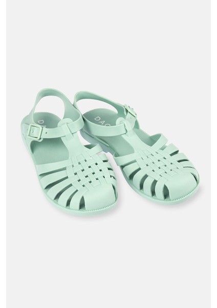 Mint Yeşili Kadın Bantlı Mat Jelly Sandalet
