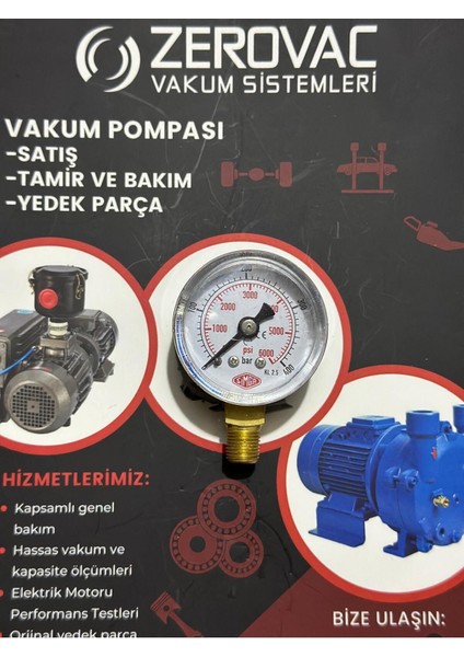 Ø40 mm Çaplı, Alttan Bağlantılı, Kuru Tip, 0-400 Bar Ölçüm Manometresi