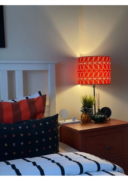 El Yapımı Pembe Silindir Abajur Başlığı, Yüksek Kalite Kumaş, 30X20 cm indirimleri