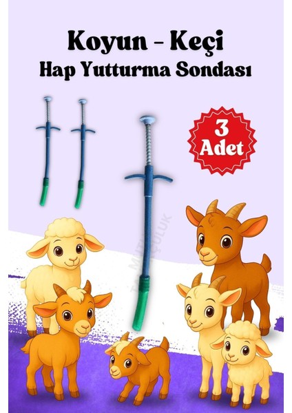 Küçükbaş Hayvanlar Için Plastik Hap Yutturma Sondası, 1 Adet, Ahır Kullanımı