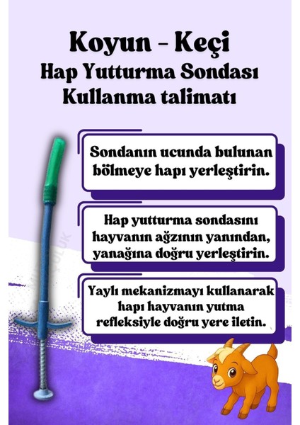 Küçükbaş Hayvanlar Için Plastik Hap Yutturma Sondası, 1 Adet, Ahır Kullanımı modelleri