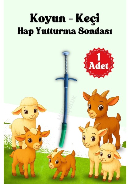 Küçükbaş Hayvanlar Için Plastik Hap Yutturma Sondası, 1 Adet, Ahır Kullanımı