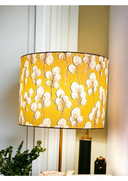 El Yapımı Sarı Abajur Başlığı, Yüksek Kaliteli Kumaş, Şık ve Modern Tasarım fiyatları
