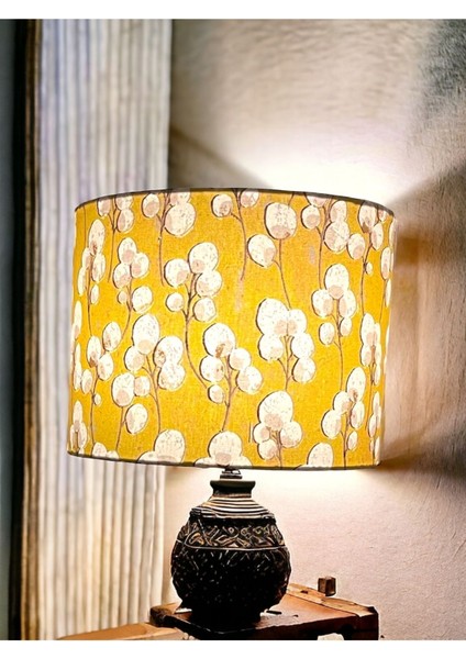 El Yapımı Sarı Abajur Başlığı, Yüksek Kaliteli Kumaş, Şık ve Modern Tasarım modelleri