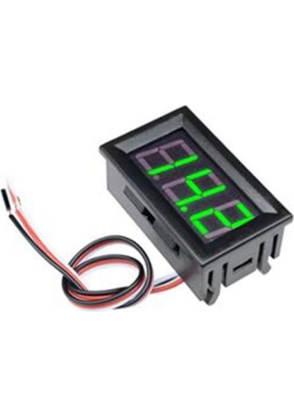 0.56 Inç 0-100V 3 Kablolu Dc Yeşil Voltmetre, Yüksek Hassasiyetli Ölçüm Cihazı