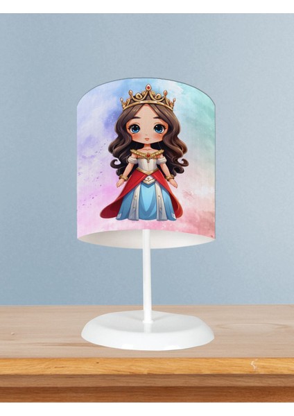 Renkli Prenses Desenli Bebek ve Çocuk Odası Abajuru