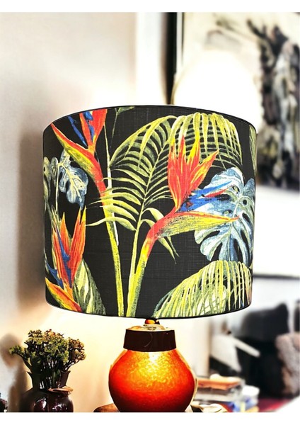 Renkli El Yapımı Silindir Abajur Başlığı, Yüksek Kaliteli Kumaş, Şık Tasarım