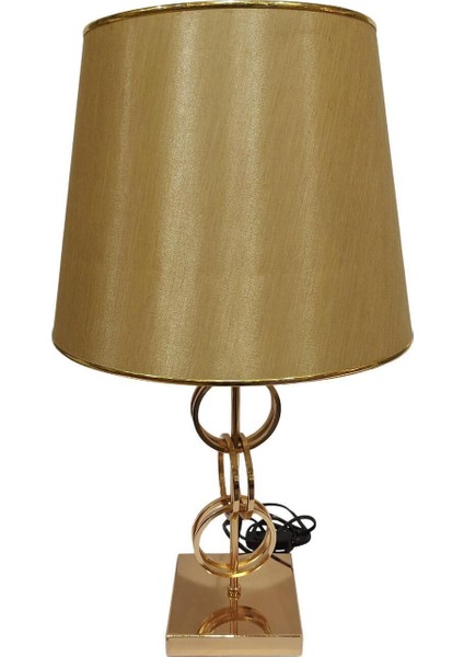 Halkalı Abajur, Şık ve Parlak Altın Tonuyla Evinizi Aydınlatır. fiyatları