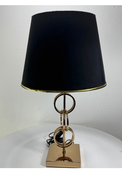 Halkalı Abajur, Şık ve Parlak Altın Tonuyla Evinizi Aydınlatır. modelleri