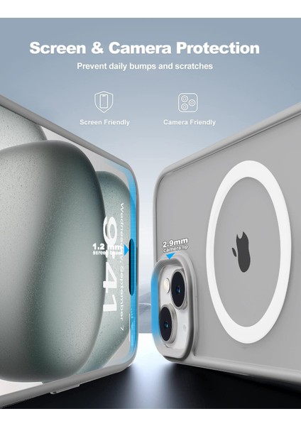 iPhone 13 Uyumlu Kamera Korumalı Magsafe Wireless Şarj Özellikli Mat Silikon Kılıf fırsatları