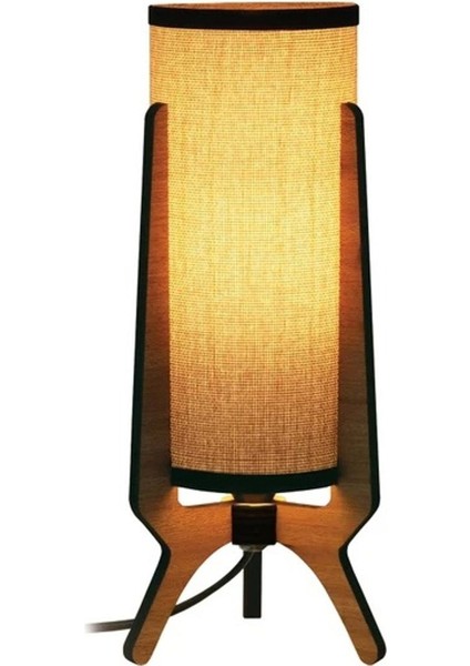 Renkli Ahşap Abajur 32 Cm, Şık ve Doğal Dekorasyon Için Ideal Seçenektir.