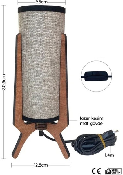 Renkli Ahşap Abajur 32 Cm, Şık ve Doğal Dekorasyon Için Ideal Seçenektir. fiyatları