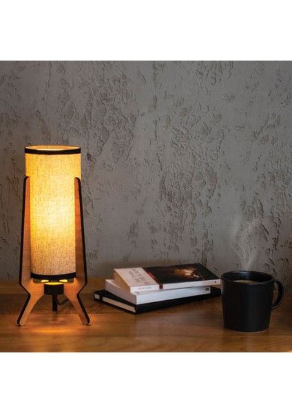 Renkli Ahşap Abajur 32 Cm, Şık ve Doğal Dekorasyon Için Ideal Seçenektir. fırsatları