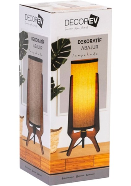 Renkli Ahşap Abajur 32 Cm, Şık ve Doğal Dekorasyon Için Ideal Seçenektir.