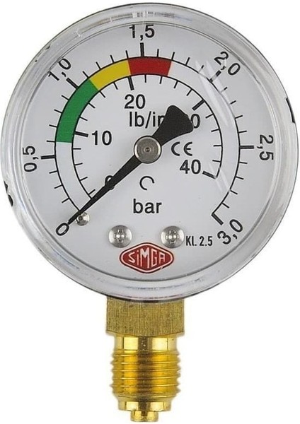0-1 Bar Çap Ø63 mm Arkadan Bağlantılı Kuru Tip Manometre fiyatları