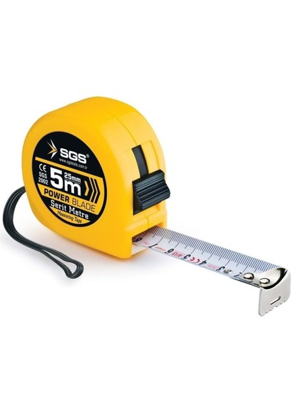Çelik Şerit Metre, 5mt, 25MM, Dayanıklı Ölçüm Aracı
