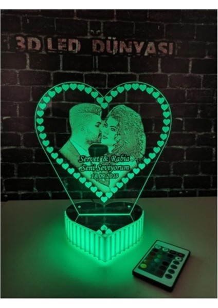 Renkli Kumandalı Masa Lambası, Sevgilime Doğum Günü Hediye, Kırmızı, 16 Renkli modelleri