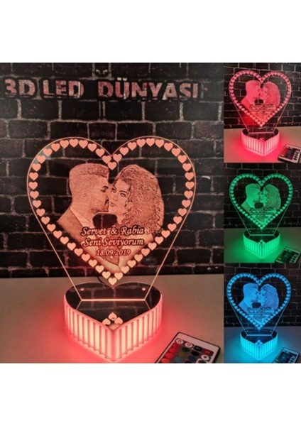 Renkli Masa Üstü Lamba, Kumandalı, Yıldönümü Hediye, Şık ve Modern Tasarım