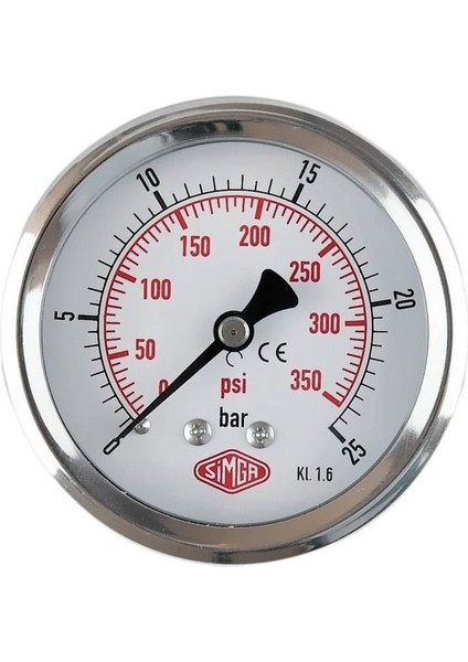 0-10 Bar Çap Ø63 mm Pano Tip Kuru Manometre, Hassas Basınç Ölçüm Cihazı