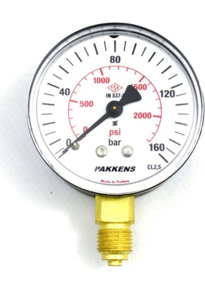 Çap 63 0/160 Bar Kuru Tip Basınç Göstergesi, 1/4" Bağlantı