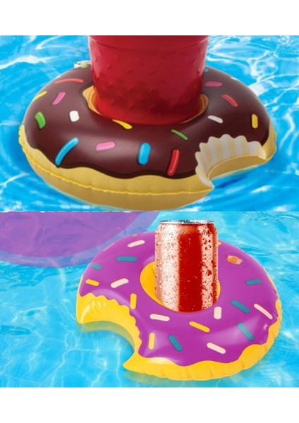 Renkli Deniz Yatağı ve Bardak Tutucu Donut Seti, Eğlenceli ve Pratik Tasarım