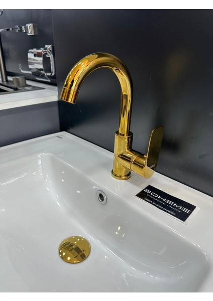 Abdestlik Altın Renk Kuğu Lavabo Bataryası indirimleri