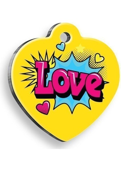 Kalp Şekilli Kedi ve Köpek Künyesi Büyük 4,2x4,5 Cm, Şık ve Dayanıklı Tasarım