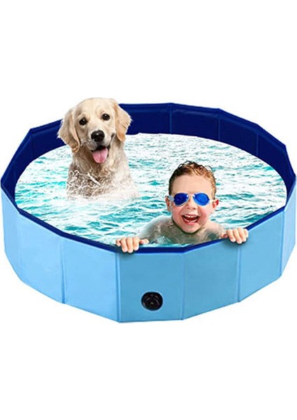 Kalın Malzemeli Katlanabilir Köpek Havuzu 80X20 Cm, Dayanıklı ve Pratik Kullanım Sağlar