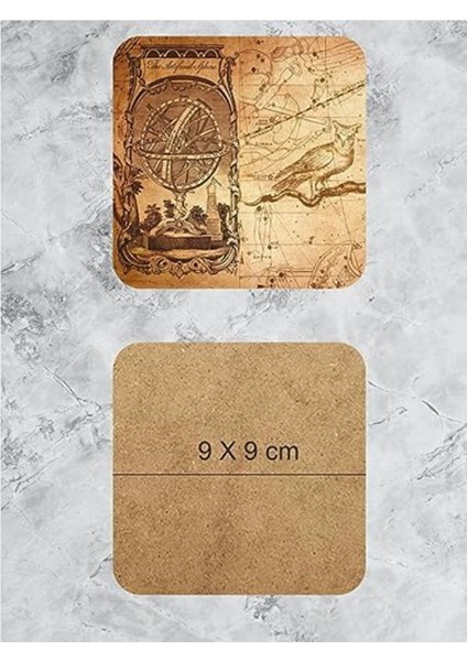 Dünya Haritası Temalı Ahşap Bardak Altlığı 6'lı Set, Şık ve Kullanışlı Dekorasyon Parçası fiyatları