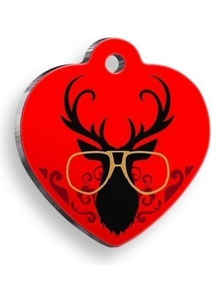 Sevimli Hayvan Figürlü Cam Künye Orta Boy 3,2x3,5 cm